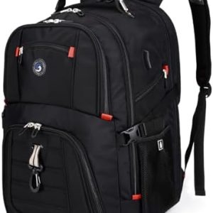 SHRRADOO Extra Large 50L Travel Laptop Backpack with USB Charging Port, College High School Backpack Airline Approved Business Work Bag Fits 17 Inch Computer for Men Women